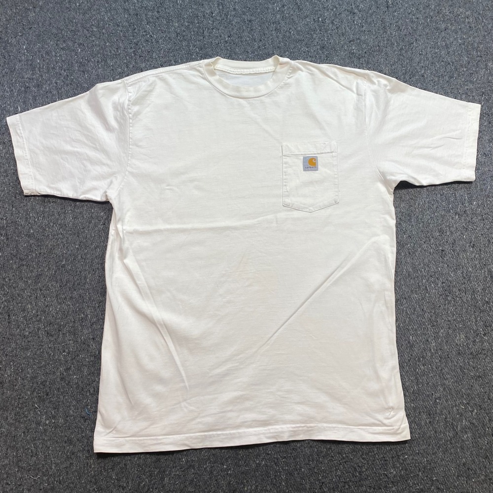 Carhartt Pocket TShirt Sz L Mens White Workwear Skater Gorpcore Heavyweight Tee